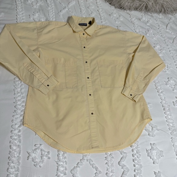 Patagonia Classic Yellow Button-Down Blouse Size 10 - Picture 1 of 7